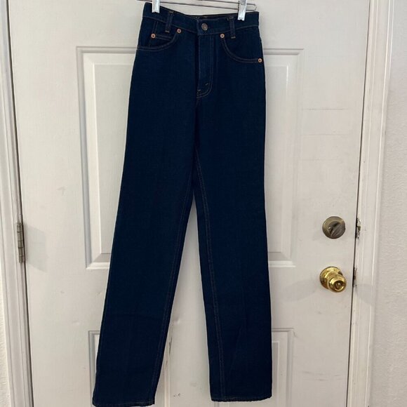 Vintage Orange Tag Levi's Pre-Wash Dark Wash Straight Leg Size 6/24 Length 32 - Picture 2 of 12